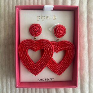 Piper K beaded heart earrings
